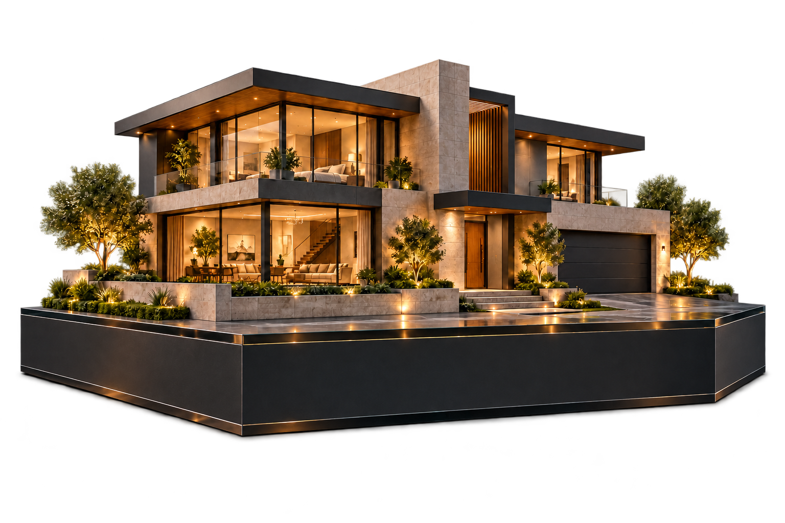Architectural illustration of a rental home